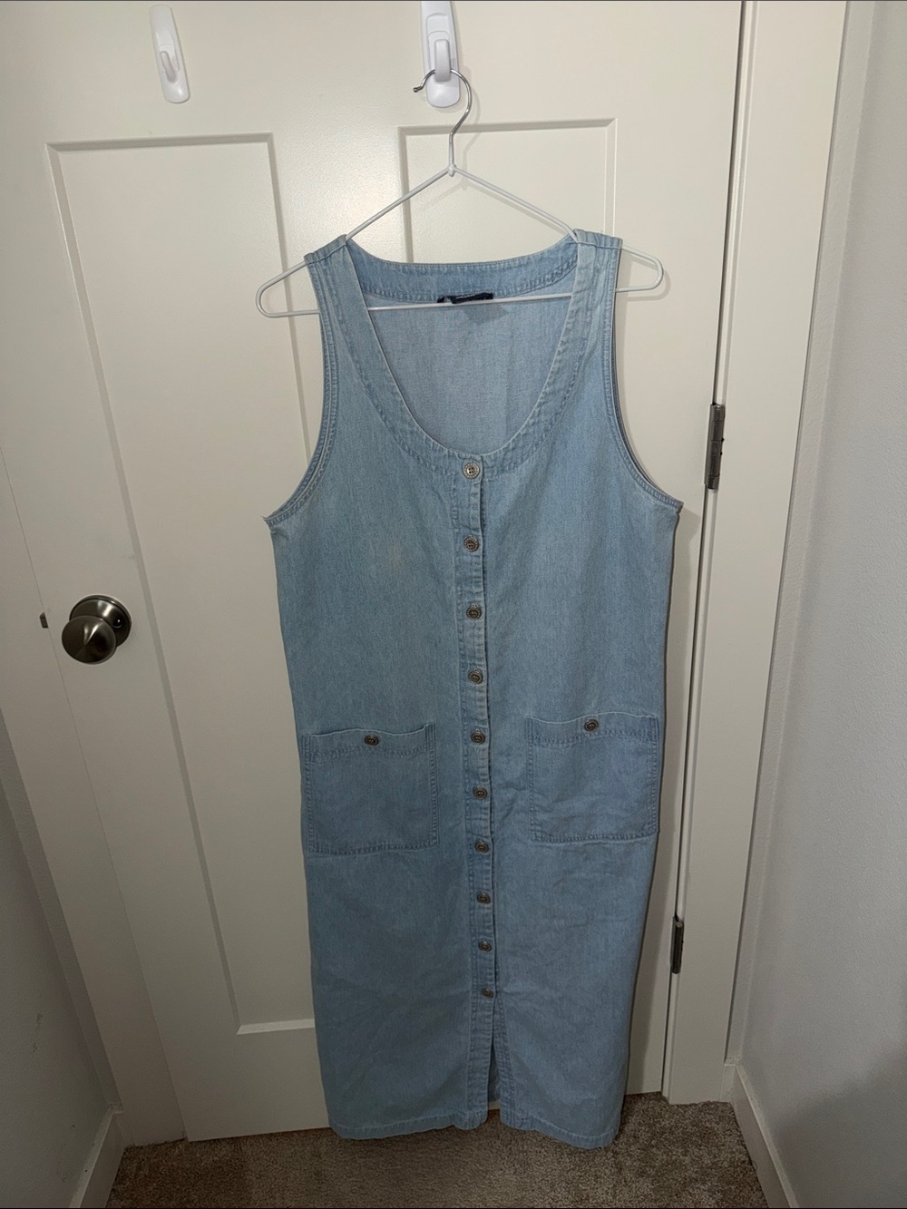 Ty Light Blue Denim Button-Down Midi Dress